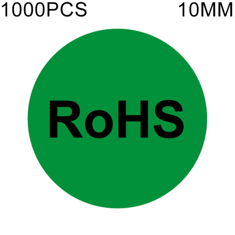 Etichetta RoHS autoadesiva RoHS da 1000 pezzi di forma rotonda, diametro: 10 mm