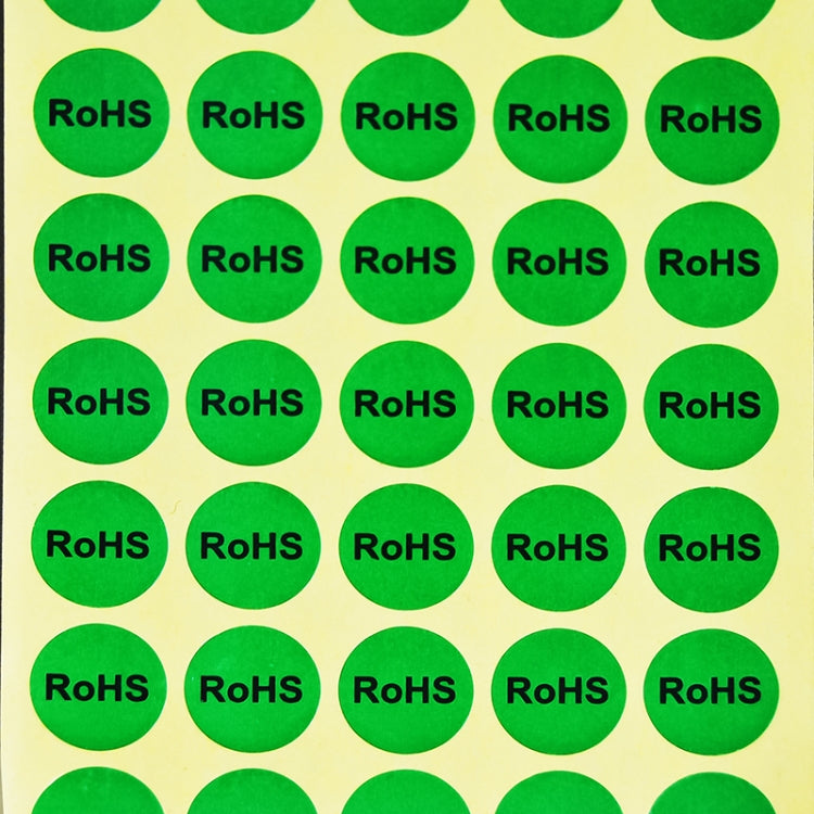 Etichetta RoHS autoadesiva RoHS da 1000 pezzi di forma rotonda, diametro: 10 mm