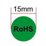 Etichetta RoHS autoadesiva RoHS da 1000 pezzi di forma rotonda, diametro: 15 mm, Diameter: 15mm