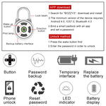 Sblocco remoto con lucchetto con password intelligente Bluetooth per iOS / Android, DM-1
