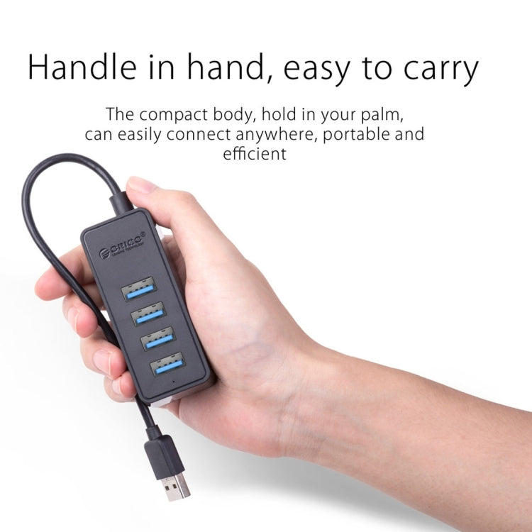 ORICO W5P-U3-30 HUB desktop USB 3.0 a 4 porte con cavo micro USB da 30 cm Alimentatore, W5P-U3-30 Black, W5P-U3-30 White