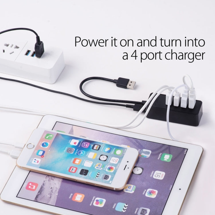 ORICO W5P-U3-30 HUB desktop USB 3.0 a 4 porte con cavo micro USB da 30 cm Alimentatore, W5P-U3-30 Black, W5P-U3-30 White
