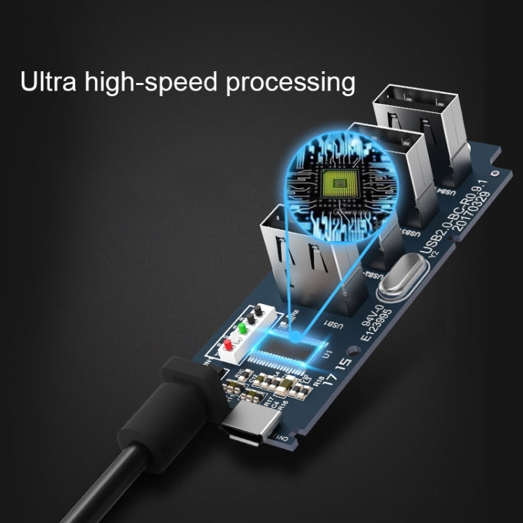 ORICO W5P-U3-30 HUB desktop USB 3.0 a 4 porte con cavo micro USB da 30 cm Alimentatore, W5P-U3-30 Black, W5P-U3-30 White