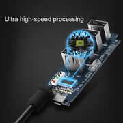 ORICO W5P-U3-30 HUB desktop USB 3.0 a 4 porte con cavo micro USB da 30 cm Alimentatore, W5P-U3-30 Black, W5P-U3-30 White