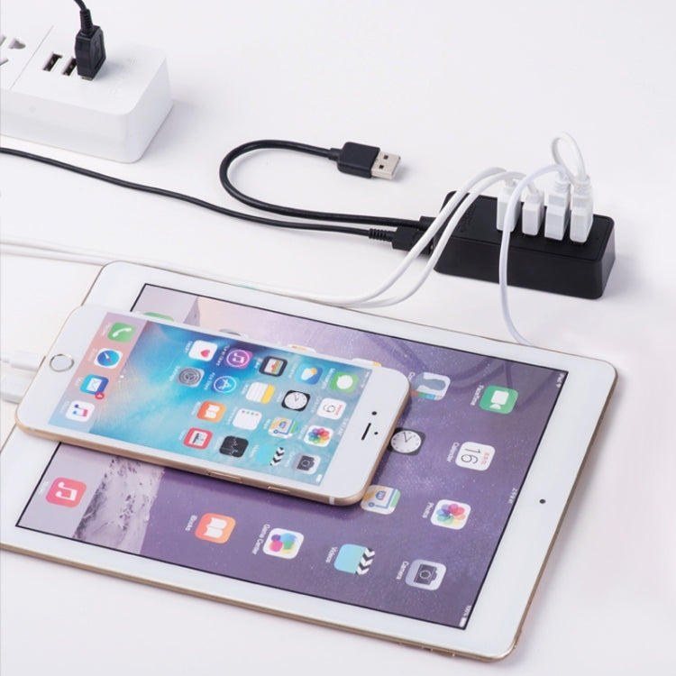ORICO W5P-U3-30 HUB desktop USB 3.0 a 4 porte con cavo micro USB da 30 cm Alimentatore, W5P-U3-30 Black, W5P-U3-30 White