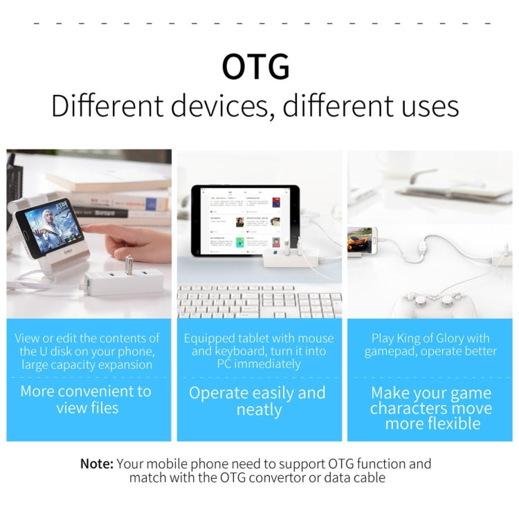 ORICO W5P-U3-100 HUB desktop USB 3.0 a 4 porte con cavo micro USB da 100 cm Alimentatore, W5P-U3-100 Black, W5P-U3-100 White