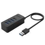 ORICO W5P-U3-100 HUB desktop USB 3.0 a 4 porte con cavo micro USB da 100 cm Alimentatore, W5P-U3-100 Black, W5P-U3-100 White