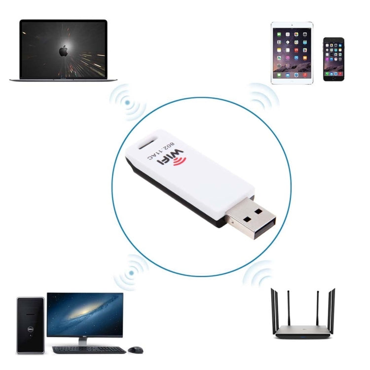 Adattatore wireless WiFi USB 802.11ac con supporto dual-band da 2,4 GHz/5 GHz