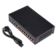 Switch POE a 8 porte 10/100Mbps Switch di rete Power Over Ethernet IEEE802.3af per dispositivi AP di telefoni VoIP con telecamera IP, 8 Ports Black