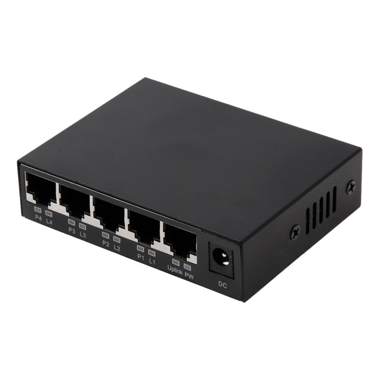 Switch POE a 5 porte 10/100Mbps Switch di rete Power Over Ethernet IEEE802.3af per dispositivi AP di telefoni VoIP con telecamera IP, 5 Ports Black