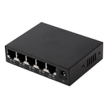 Switch POE a 5 porte 10/100Mbps Switch di rete Power Over Ethernet IEEE802.3af per dispositivi AP di telefoni VoIP con telecamera IP, 5 Ports Black
