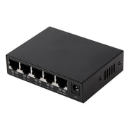 Switch POE a 5 porte 10/100Mbps Switch di rete Power Over Ethernet IEEE802.3af per dispositivi AP di telefoni VoIP con telecamera IP, 5 Ports Black