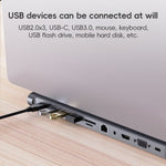 AD-059 11 in 1 da USB-C/Tipo-C a 4K HDMI + VGA + Slot per scheda SD/TF + Gigabit Ethernet + 3,5 mm AUX + USB-C/Tipo-C + 4 HUB Docking Station multifunzione USB 3.0, 11 in 1