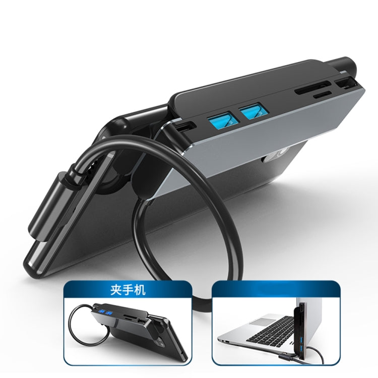 Hub docking station 6 in 1 USB-C con HDMI 4K e slot SD/TF