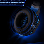 KOTION EACH G2000 Cuffie da gioco over-ear Cuffie da gioco Archetto con microfono Bassi stereo Luce LED per giocatori PC, Lunghezza cavo: circa 2,2 m (bianco + rosso), G2000