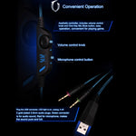 KOTION EACH G2000 Cuffie da gioco over-ear Cuffie da gioco Archetto con microfono Bassi stereo Luce LED per giocatori PC, Lunghezza cavo: circa 2,2 m (bianco + rosso), G2000