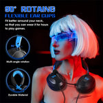 KOTION EACH G3100 Funzione di vibrazione Cuffie da gioco professionali Cuffie da gioco con microfono Bassi stereo Luce LED per PC Gamer, Lunghezza cavo: circa 2,4 m (blu + bianco), G3100