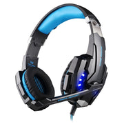 KOTION EACH G9000 Cuffie da gioco da 3,5 mm Cuffie con microfono Fascia per capelli con luce LED per laptop/tablet/telefoni cellulari, Lunghezza cavo: circa 2,2 m, G9000