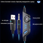 KOTION EACH G9000 Cuffie da gioco da 3,5 mm Cuffie con microfono Fascia per capelli con luce LED per laptop/tablet/telefoni cellulari, Lunghezza cavo: circa 2,2 m, G9000