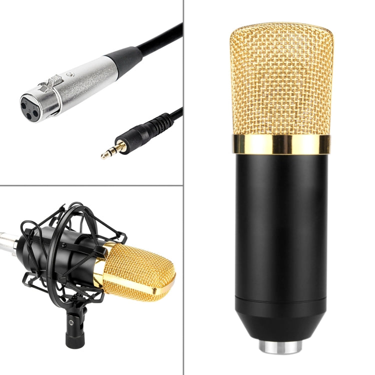 FIFINE F-700 Professional Condenser Audio Recording Microphone with Shock Mount for Studio Radio Broadcasting and Live Broadcasting, 3.5mm Earphone Port, Cable Length: 2.5m