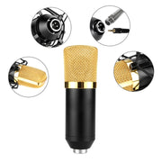FIFINE F-700 Professional Condenser Audio Recording Microphone with Shock Mount for Studio Radio Broadcasting and Live Broadcasting, 3.5mm Earphone Port, Cable Length: 2.5m