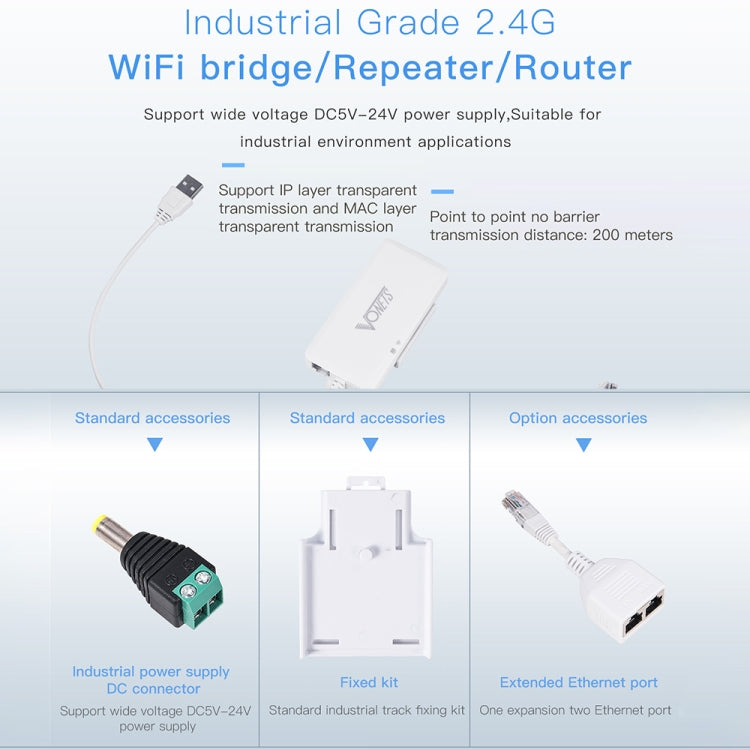 VONETS VAP11G-500S CPE ad alta potenza 20dbm Mini WiFi 300Mbps Bridge Ripetitore WiFi Ripetitore di segnale, Wireless esterno punto a punto, Nessun ostacolo, VAP11G-500