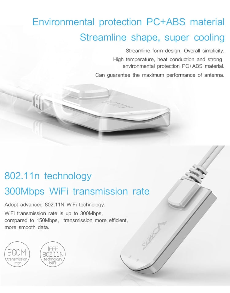 VONETS VAP11N Mini WiFi 300Mbps Ripetitore Bridge WiFi, Miglior Partner di Dispositivo IP / Telecamera IP / Stampante IP / XBOX / PS3 / IPTV / Skybox, VAP11N