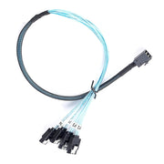 Cavo raid per server dati Mini SAS SFF-8643 da host a 7 pin 4 SATA target disco rigido 6 Gbps, lunghezza: 1 m, SFF-8643 (Length: 1m)