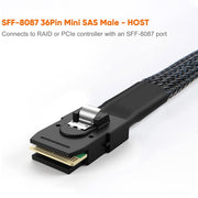 Cavo dati da Mini SAS (SFF-8087) a 4 x SATA 7 pin femmina Forward Breakout da 6 Gbps, lunghezza: 50 cm, SFF-8087 (Length: 50cm)