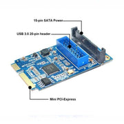 Scheda di espansione per PC desktop anteriore da 19 pin MINI PCI-E a USB 3.0, 19 Pin Power