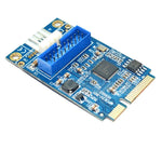 Scheda di espansione per PC desktop anteriore da MINI PCI-E a USB 3.0 a 19 pin con porta di connessione di alimentazione a 4 pin, 4 Pin Power