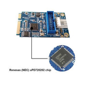 Scheda di espansione per PC desktop anteriore da MINI PCI-E a USB 3.0 a 19 pin con porta di connessione di alimentazione a 4 pin, 4 Pin Power