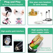 Cavo convertitore da jack da 3,5 mm a RJ9 per PC/telefoni cellulari, adattatore per telefono da ufficio, lunghezza: 32 cm