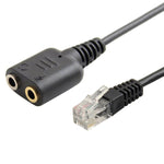Cavo convertitore doppio da 3,5 mm femmina a RJ9 per PC/telefoni cellulari, adattatore per telefono da ufficio, lunghezza: 30 cm
