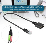 Cavo convertitore doppio da 3,5 mm femmina a RJ9 per PC/telefoni cellulari, adattatore per telefono da ufficio, lunghezza: 30 cm
