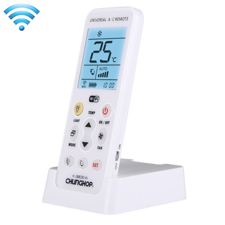 CHUNGHOP K-380EW WiFi Smart Universal LCD Air Conditioner Remote Control with Holder, Support 2G/3G/4G/WiFi Network