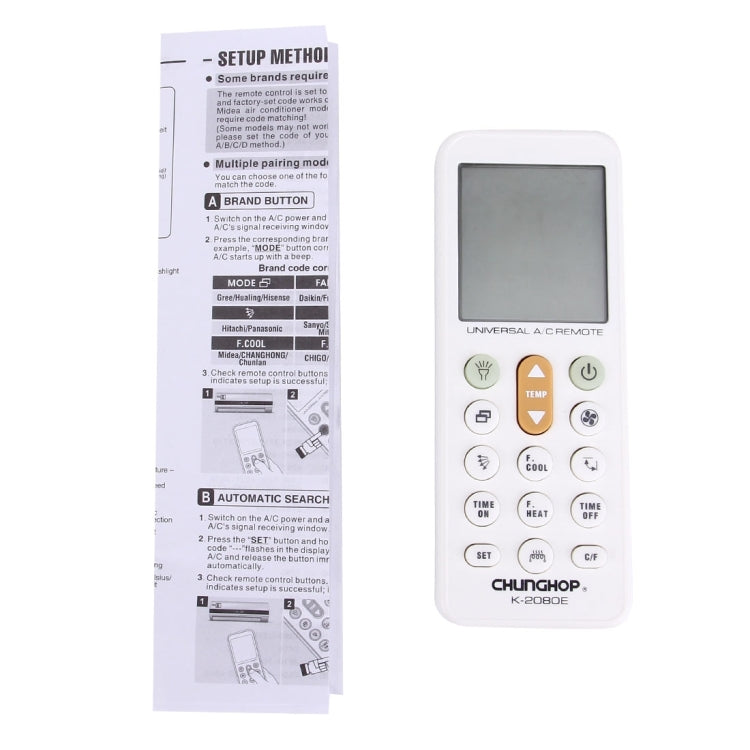 Telecomando universale LCD per climatizzatore CHUNGHOP K-2080E, K-2080E