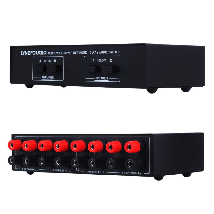 B822 Passive Speaker Switch 2 Channel Power Amplifier Audio Switch Speaker, 2 Inputs and 2 Outputs