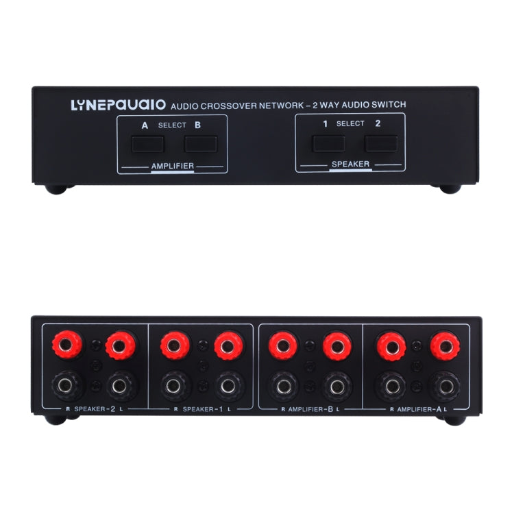 B822 Passive Speaker Switch 2 Channel Power Amplifier Audio Switch Speaker, 2 Inputs and 2 Outputs