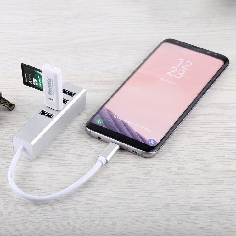 Convertitore HUB da USB 3.0 a USB-C/Type-C da 5 Gbps Super Speed Self/Bus Power 4 porte, Type-C