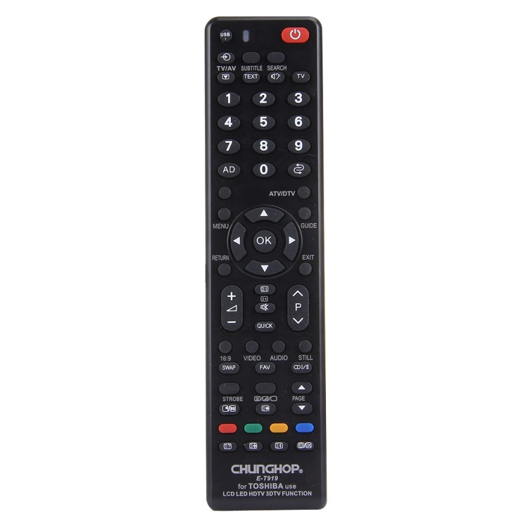 CHUNGHOP E-T919 Universal Remote Control for TOSHIBA LED TV / LCD TV / HDTV / 3DTV, for TOSHIBA TV