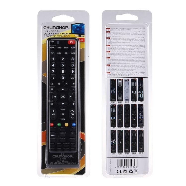 CHUNGHOP E-T908 Universal Remote Control for TCL LED TV / LCD TV / HDTV / 3DTV, for TCL TV