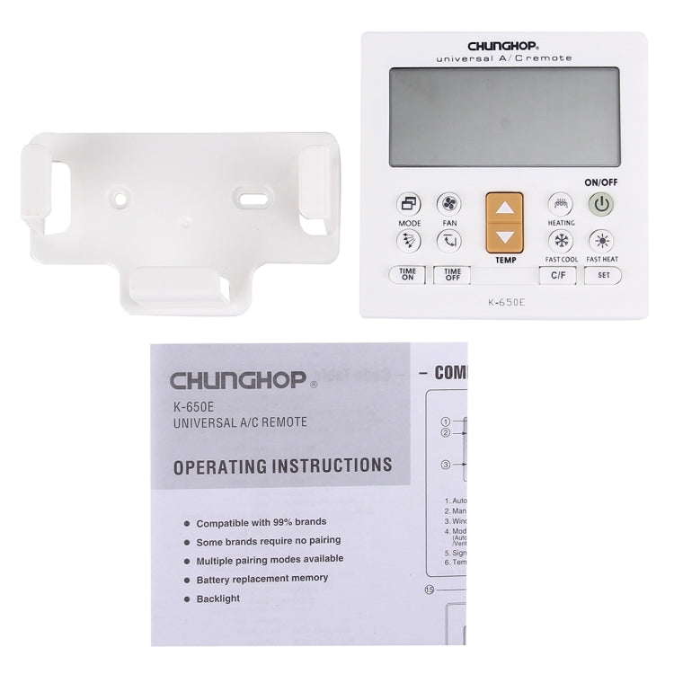 Universal LCD Air Conditioner Remote Control for CHUNGHOP K-650E with Bracket, K-650E