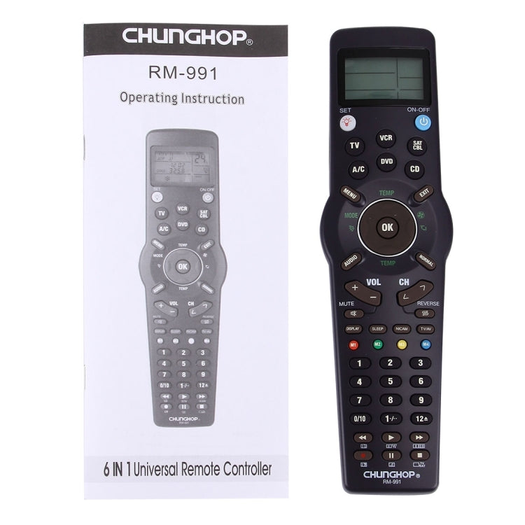 CHUNGHOP RM-L991 Universal LCD Remote Control with Learning Function for TV VCR SAT CBL DVD CD A/C, RM-L991