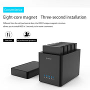 ORICO DS500U3 Custodia per disco rigido USB 3.0 di tipo magnetico a 5 alloggiamenti da 3,5 pollici con indicatore LED blu, USB 3.0