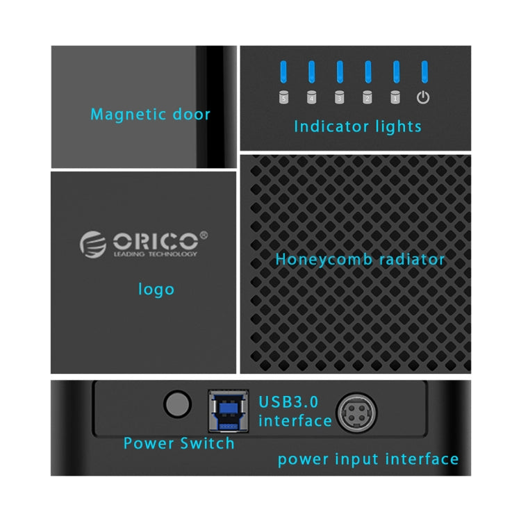 ORICO DS500U3 Custodia per HDD USB 3.0 5 Alloggiamenti 3,5"