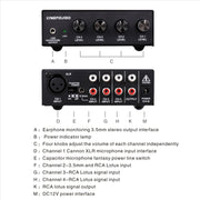 LINEPAUDIO B895 Five-Channel Stereo Microphone Mixer with Headphone Monitoring