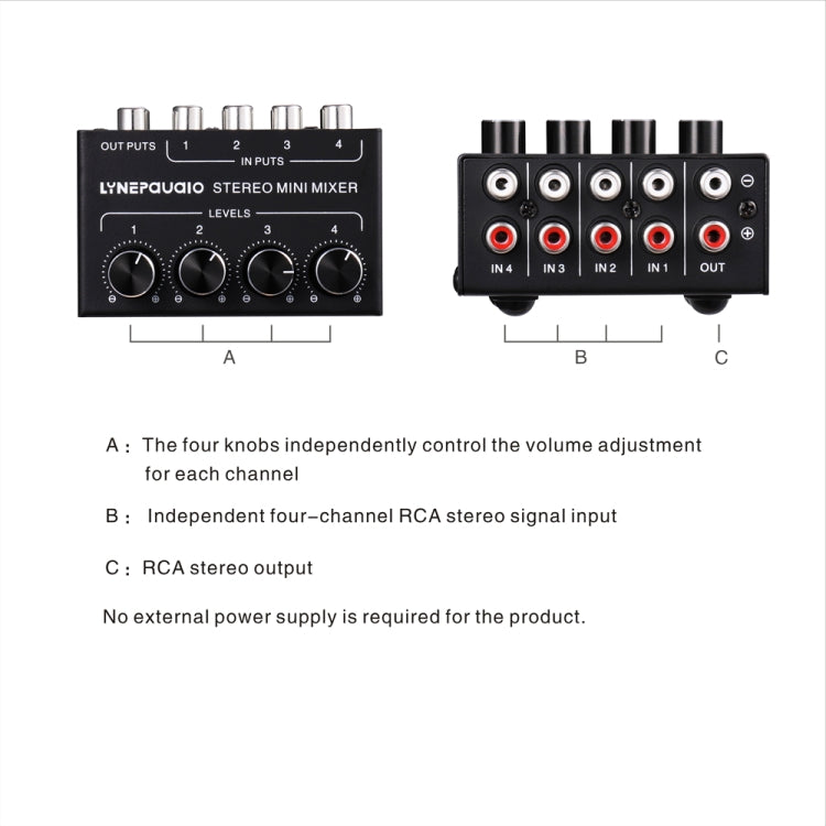 LINEPAUDIO B896 Four-Channel Sound Mixer