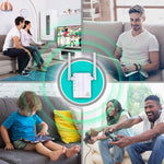 Router di rete ripetitore di segnale ripetitore WiFi Wireless-N da 300 Mbps con 2 antenne esterne, spina europea, 2 External Antenna (White), 2 External Antenna (Black)