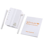 Router di rete ripetitore di segnale ripetitore WiFi Wireless-N da 300 Mbps con 2 antenne esterne, spina europea, 2 External Antenna (White), 2 External Antenna (Black)